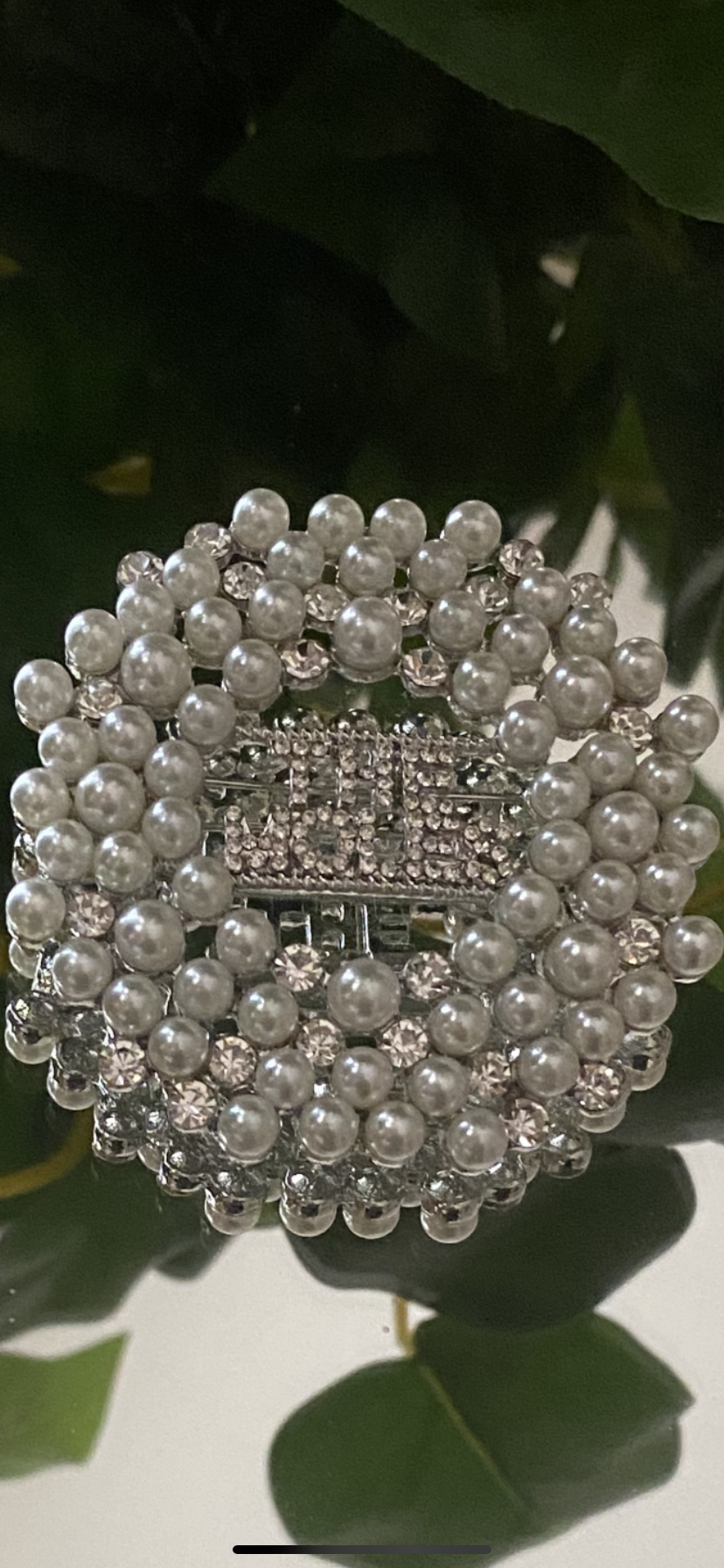 The Moles Pearls and Clear Rhinestones Brooch #6