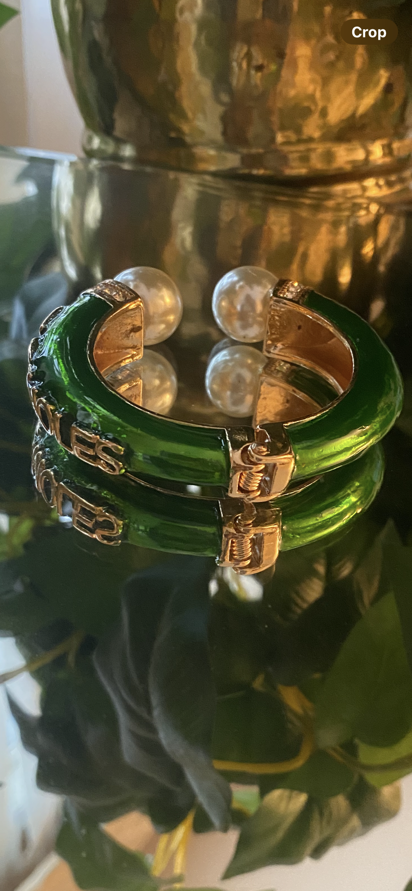 The Moles Green Bangle Bracelet Gold Metal