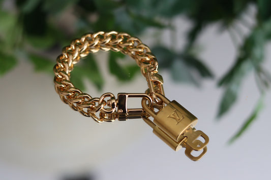 LV Padlock Gold Chain Bracelet