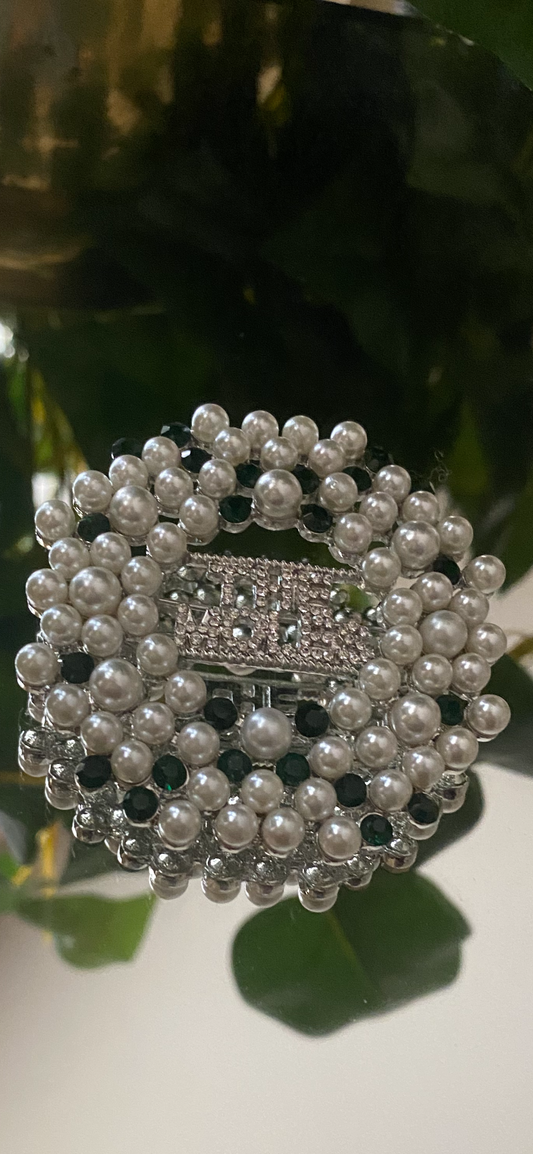 The Moles Pearls and Emerald Rhinestones Brooch #4