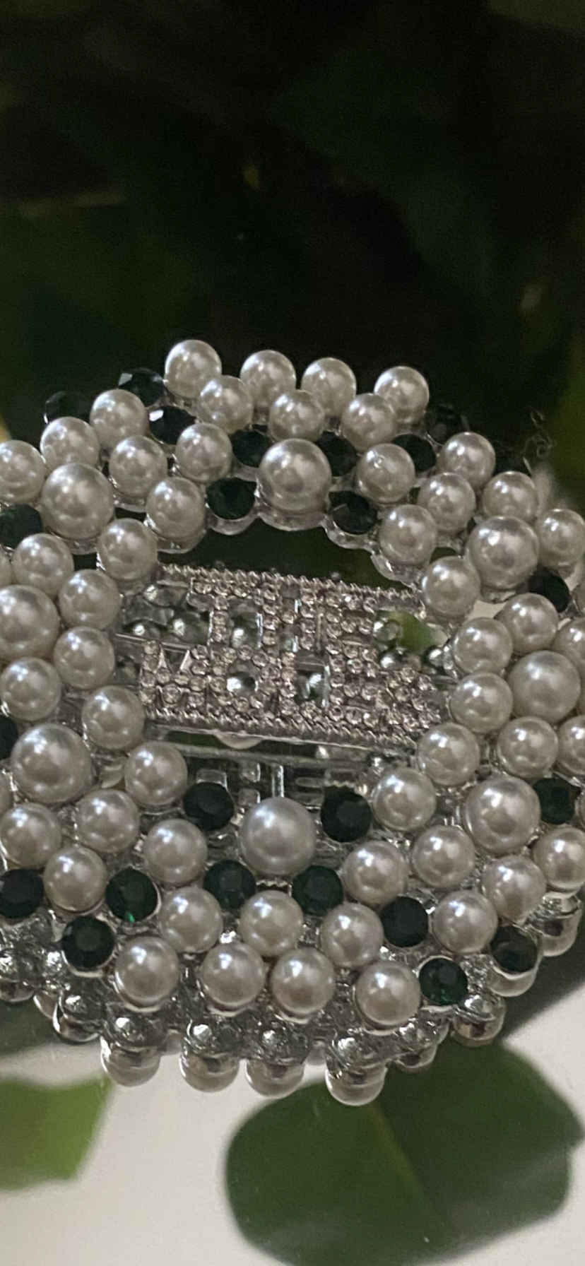 The Moles Pearls and Emerald Rhinestones Brooch #4