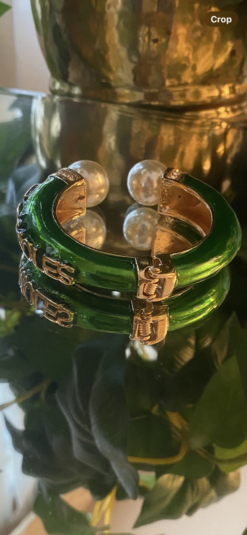 The Moles Green Bangle Bracelet Gold Metal