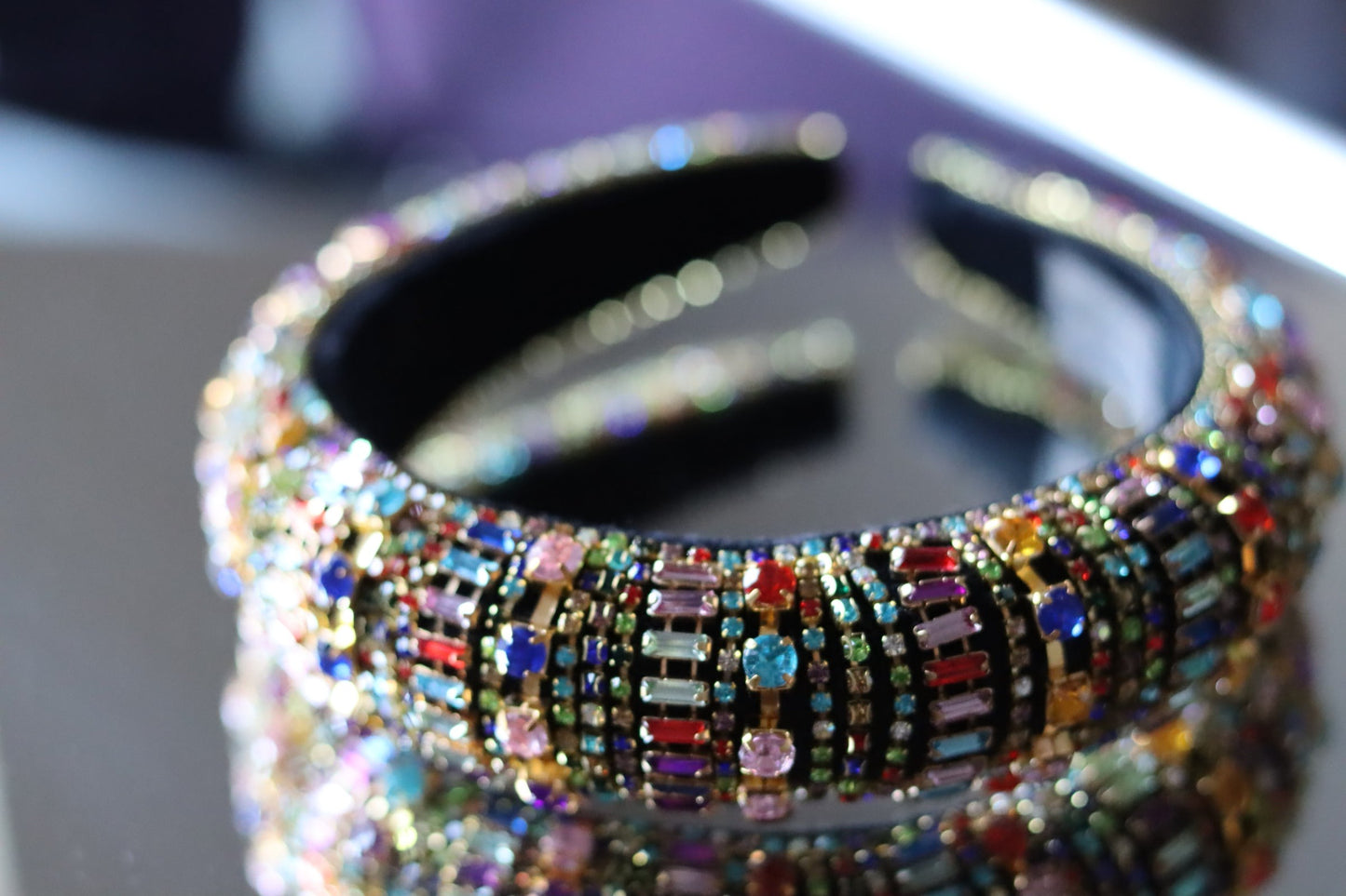 Multi-Colored Rhinestone Headband