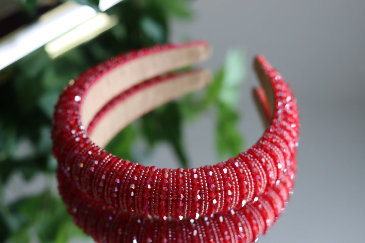 Red, Pink, or Lavender Beaded Headband