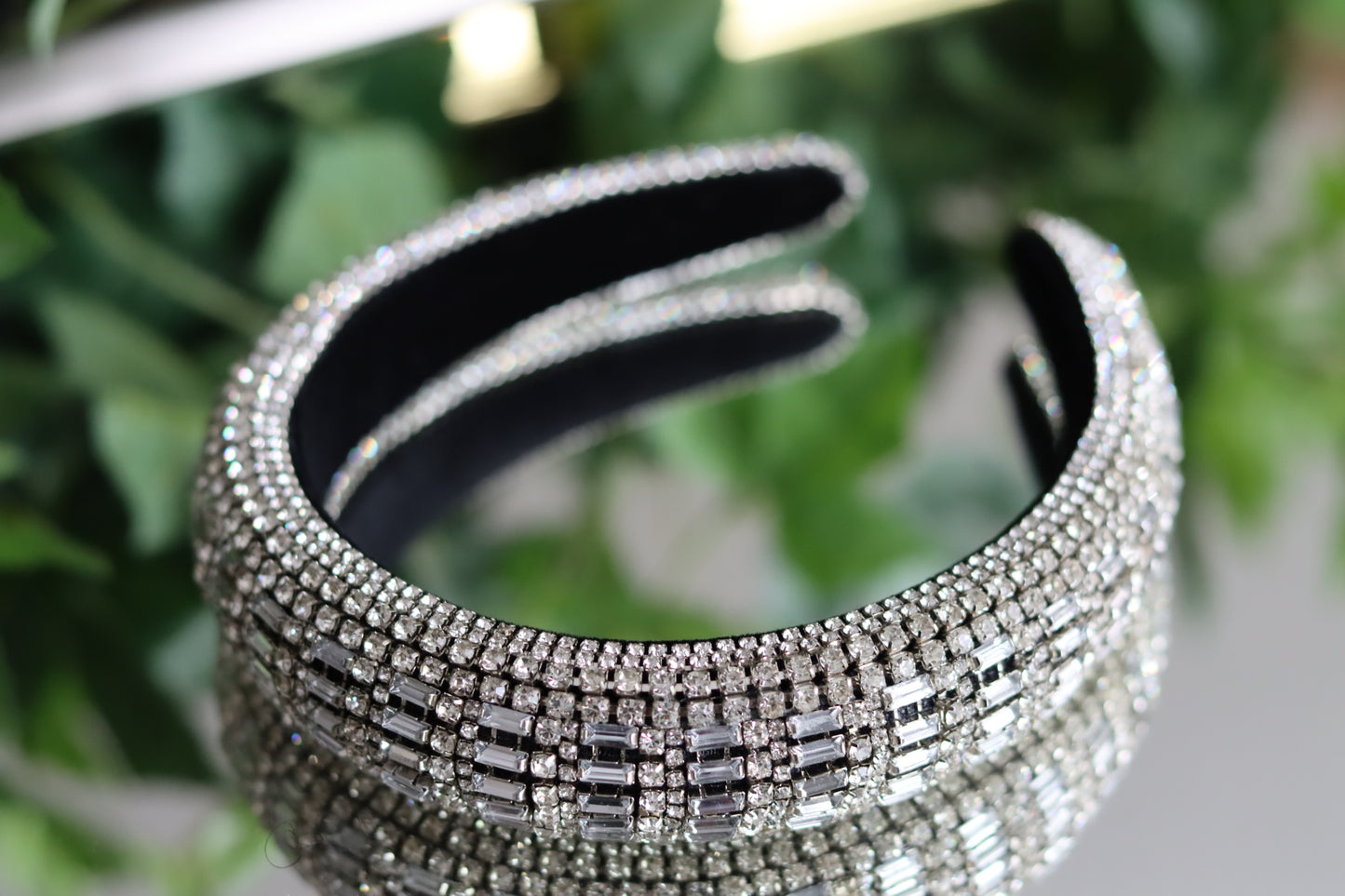 Silver, Black and Clear Rhinestone Headbands