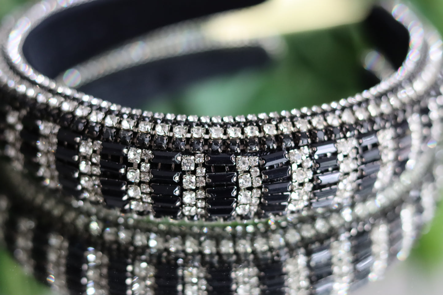 Silver, Black and Clear Rhinestone Headbands