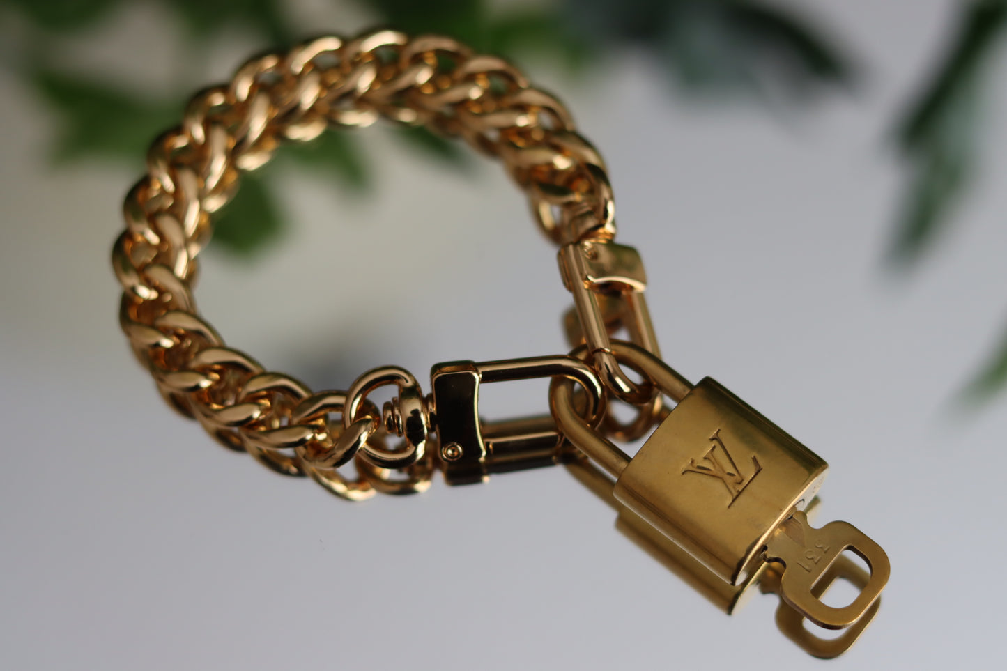 LV Padlock Gold Chain Bracelet